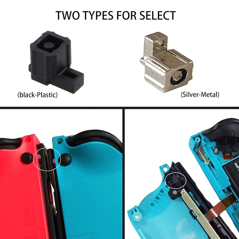 CTHTBZ 8PCS Replacement Metal Lock Buckles Latches for Nintendo Switch OLED Joycon with Springs Tools(Metal-Silver) - Image 4